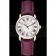 Cartier Ronde White Dial Stainless Steel Case Purple Leather Strap