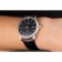 Patek Philipe Calatrava Stainless Steel Ribbed Bezel Black Leather Bracelet 801431