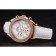 Omega Speedmaster White Dial Rose Gold Case Diamond Bezel White Leather Strap