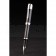 MontBlanc Silver Trimmed Black Enamel Ballpoint Pen With MB Engraved Black And Silver Cap 98053