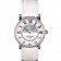 Cartier Moonphase Silver Watch with White Leather Band ct257 621376