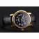 Swiss Cartier Rotonde Annual Calendar Black Dial Gold Case Black Leather Strap