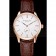 Patek Philippe Calatrava White Dial Rose Gold Case Brown Leather Strap