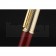 Cartier Gold Rimmed Gold Wave Pattern Upper Body Red Ballpoint Pen  622771