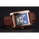 Cartier Tank Black Dial Rose Gold Case Brown Leather Strap  622765