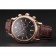 Patek Philippe Chronograph Black Dial Rose Gold Case Brown Leather Strap