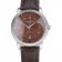 Patek Philippe Swiss Calatrava Ribbed Bezel Brown Dial Brown Leather Strap 7658