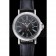 Patek Philippe Perpetual Calendar Retrograde Date Black Dial Engraved Silver Case Black Leather Bracelet 1454146