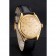 Swiss Patek Philippe Calatrava Gold Dial Diamond Markings Gold Case Black Leather Strap