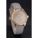 Patek Philippe Calatrava Gray Dial Diamond Markings Gold Case Gray Leather Strap