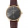 Swiss Vacheron Constantin Patrimony Grey Dial Gold Diamonds Case Brown Leather Bracelet    1454182