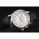 Swiss Patek Philippe Split Seconds Chronograph White Dial Rose Gold Hands Stainless Steel Case Black Leather Strap