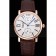 Cartier Ronde Second Time Zone White Dial Gold Case Brown Leather Strap  622801