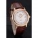 Omega De Ville Prestige White Dial Rose Gold Case Brown Leather Strap