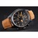 Bell and Ross BR126 Flyback Black Dial Black Case Gold Numerals Brown Suede Leather Strap
