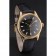 Swiss Rolex Datejust Black Dial Gold Case Black Leather Strap