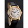 Swiss Cartier Rotonde Annual Calendar White Dial Gold Case Black Leather Strap