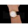 Omega De Ville Prestige White Dial Gold Case Black Leather Strap