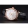 Swiss Rolex Datejust White Dial Rose Gold Case Black Leather Strap
