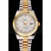 Swiss Rolex Datejust White Dial Gold Bezel Stainless Steel Case Two Tone Gold Bracelet