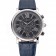 Cartier Rotonde Chronograph Black Dial Stainless Steel Case Blue Leather Strap