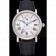 Cartier Rotonde White Dial Stainless Steel Case Black Leather Strap  622757