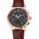 Swiss Patek Philippe Split Seconds Chronograph Black Dial Rose Gold Case Brown Leather Strap