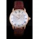 Patek Philipe Calatrava Roze Gold Ribbed Bezel Brown Leather Bracelet 801434