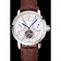 Vacheron Constantin Tourbillon White Dial Stainless Steel Case Brown Leather Bracelet