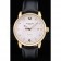 Patek Philippe Swiss Calatrava Ribbed Bezel White Dial Black Leather Strap 7642