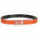 Hermes Orange With Silver "H" Buckle Closure Belt