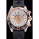Breitling Chronomat White Dial Rose Gold Bezel And Subdials Stainless Steel Case Black Rubber Strap