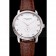 Patek Philippe Calatrava Date White Embossed Dial Stainless Steel Case Brown Leather Strap