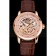 Swiss Piaget Altiplano Rose Gold Skeleton Dial With Diamonds Rose Gold Case Brown Leather Strap