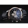 Breitling Transocean Black Dial Black Leather Strap Rose Gold Bezel 98203