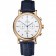 Omega Seamaster Vintage Chronograph White Dial Blue Hour Marks Gold Case Blue Leather Strap