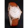 Swiss Rolex Cellini Date White Dial Rose Gold Case Brown Leather Strap