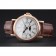 Patek Philippe Perpetual Calendar Retrograde Date White Dial Engraved Rose Gold Case Brown Leather Bracelet 1454148