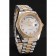 Swiss Rolex Day-Date White Dial Gold Diamond Case Two Tone Stainless Steel Bracelet 1453971