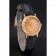 Patek Philippe Calatrava Gold Dial Roman Numerals Double Ribbed Bezel Gold Case Black Leather Strap