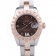 Rolex Datejust Diamonds Rose Gold Polished Bezel Brown Dial 7475