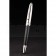 MontBlanc Silver Rimmed Grooved Black Ballpoint Pen With MB Engraved Silver Cap