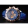 Breitling Chronomat Blue Dial Rose Gold Bezel And Subdials Stainless Steel Case Blue Leather Strap