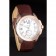 Cartier Calibre White Dial Gold Case Brown Leather Bracelet