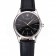 Swiss Rolex Cellini Black Dial Steel Case Black Leather Strap
