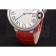 Cartier Ballon Bleu Silver Bezel with White Dial Red Leather Band  621551