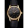 Swiss Rolex Cellini Date Black Dial Gold Case Black Leather Strap