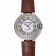 Swiss Cartier Ballon Bleu 46 MM Diamond Dial  Diamond Case Brown Leather Bracelet 1453895