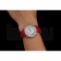 Cartier Ronde White Dial Diamond Bezel Stainless Steel Case Red Leather Strap