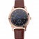 Vacheron Constantin Traditionnelle Black Ship Dial Rose Gold Case Brown Leather Strap